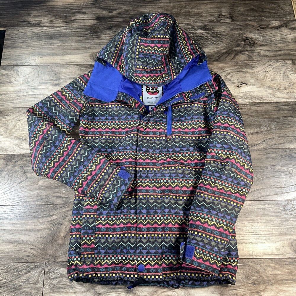 Burton Women's Multicolor Patterned Ski Jacket with Blue Lining